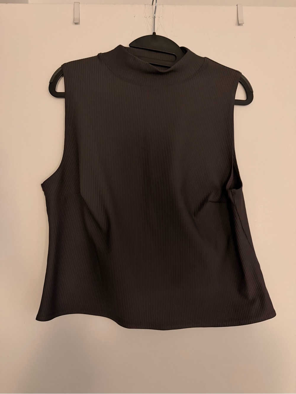 FLX Mock Neck Ribbed Tank Top - Dark Grey
